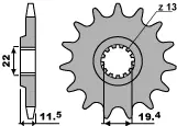 Autentický PBR řetězové kolo přední 4101 15 18NC (řetěz 428) (MADE IN ITALY)